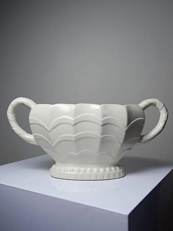 Small Art Deco vintage planter Price Brothers England pottery 1950s, Plant pot, Porcelain, Beige (photo 3 of 10)