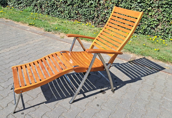 Image 1 of Stylist-Line Deckchair/Lounging Chair with Detachable Footrest and Cushion