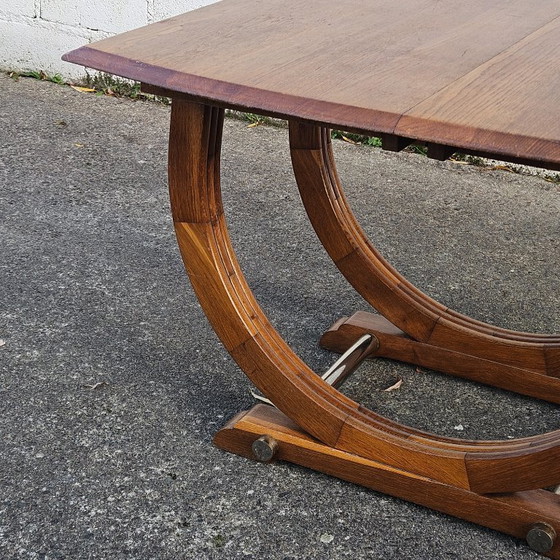 Image 1 of Französischer Art-déco-Esstisch – Ausziehbarer antiker Esstisch – 1920er Jahre