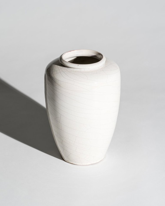 Image 1 of Richard Bampi Crackle Glaze Ceramic Vase Model 204 – Kandern Studio Pottery, Germany, Circa 1945–1955