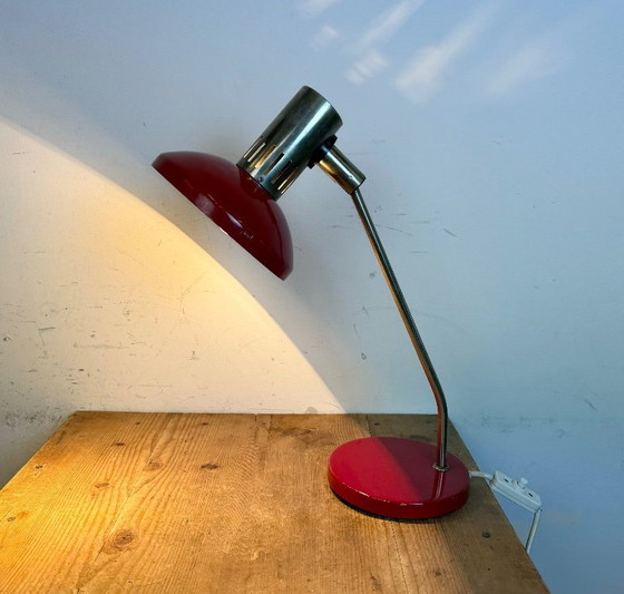 Image 1 of Vintage Red East German Table Lamp from AKA Leuchten, 1970s