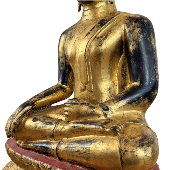 Estatua antigua de Buda birmano de bronce con cuenco de limosnas – 24,2 kg – Esculturas, Bronze (photo 9 of 10)