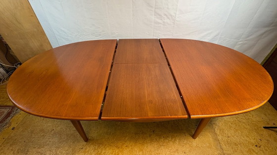 Mid-Century Modern Teak Extending Dining Table, 1960 Danish-Inspired Design • Scandinavian Influence •, Wood (photo 6 of 10)