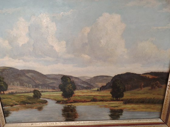 Image 1 of Ölgemälde Signatur B. Neumüller, Landschaft Chiemgau Bayern Deutschland 