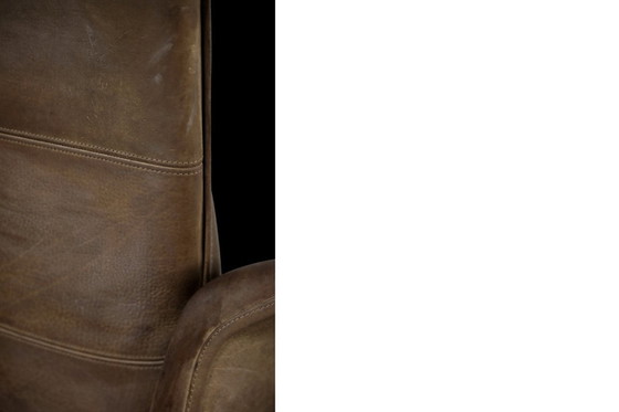Image 1 of Originele vintage brutalistische DS-50 loungestoel van De Sede, bekleed met buffelleer, jaren 70.