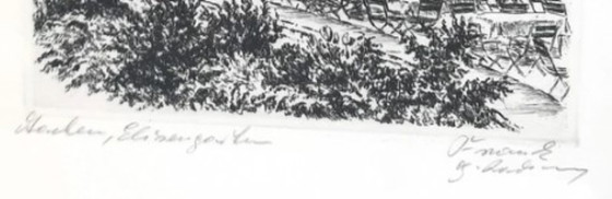 Image 1 of Timeless Aachen Souvenir: Hand-Signed Elisenbrunnen Etching (ca. 1970) – Rare & Historic