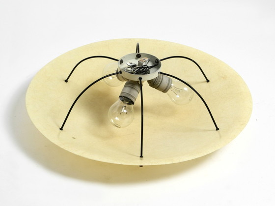 Image 1 of Äußerst seltene große runde Mid Century Modern Deckenleuchte aus Fiberglas | Ø 55 cm | Ø 21.65"