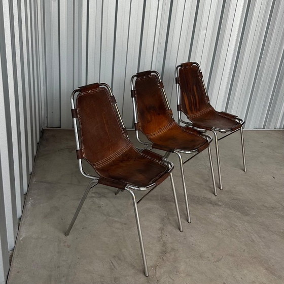 Image 1 of Set van 3 vintage Les Arcs stoelen - Charlotte Perriand