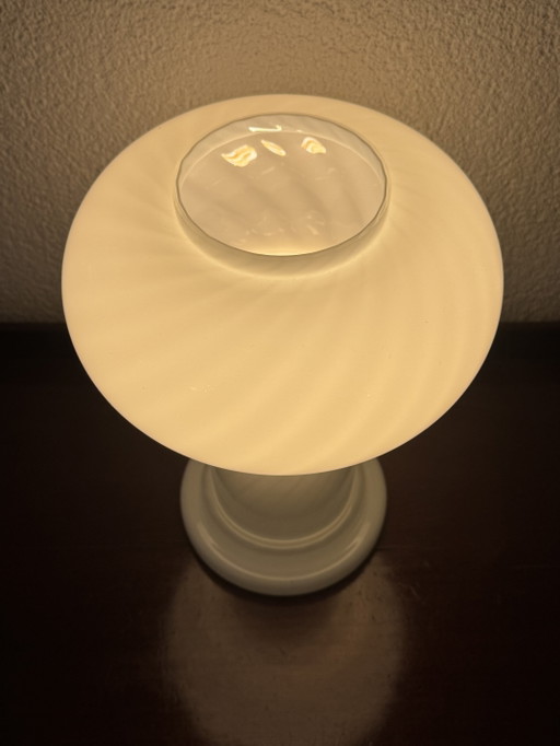 ✨ Vintage Murano Table Lamp | Mushroom Swirl | Lattimo | 1960s–70s | Mint Condition – tafellampen, Glass (photo 2 of 15)