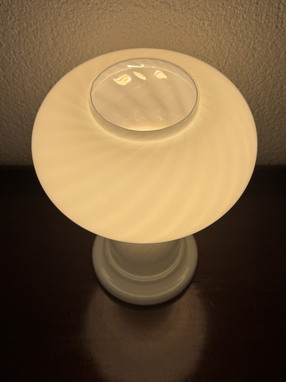 ✨ Vintage Murano Table Lamp | Mushroom Swirl | Lattimo | 1960s–70s | Mint Condition – Glass (photo 3 of 15)