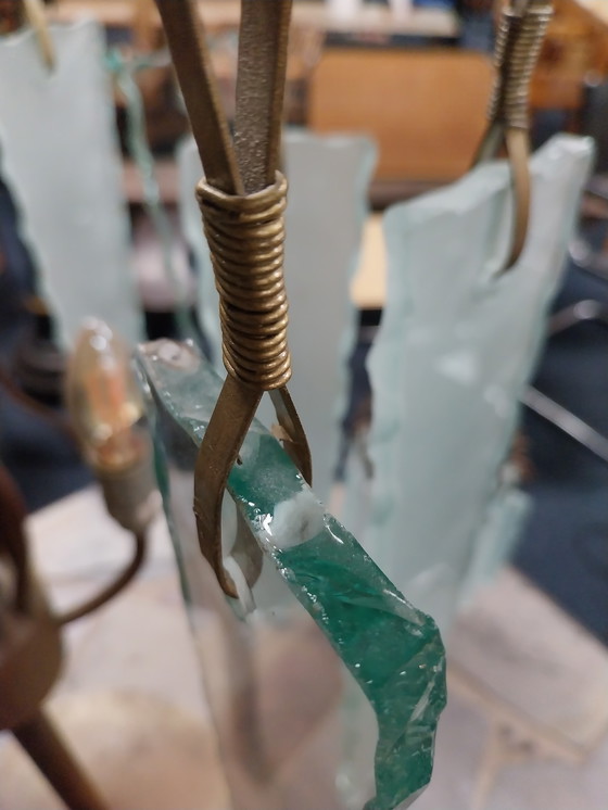 Image 1 of Juego de 3 lámparas de mesa de Brand van Egmond "detrás del cristal esmerilado"