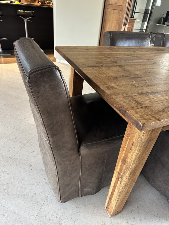 Image 1 of Eettafel eikenhout, 210x100 cm, 6-8 persoons