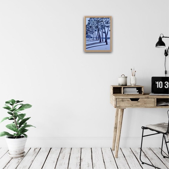 Image 1 of Indigo-inkt op 300g wit papier, 40x30cm