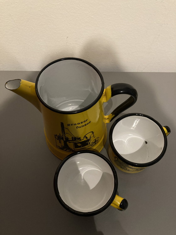 Image 1 of Servizio da caffè vintage in smalto