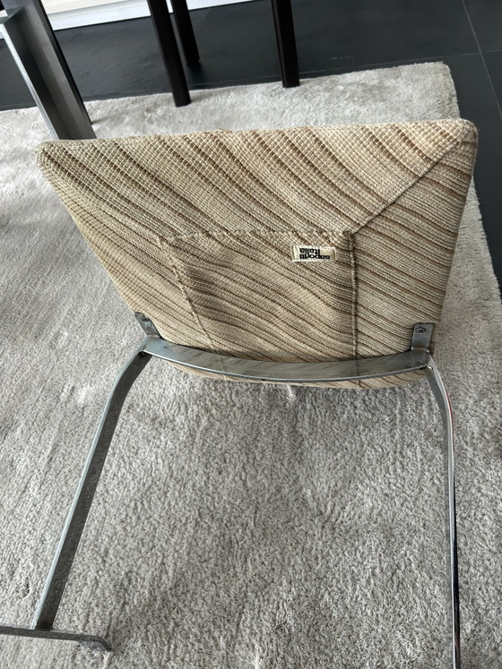 6 Original Saporiti Chairs, Very Good Condition – Dining chairs, Chrome, Textile (photo 3 of 5)
