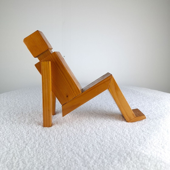 Figura geometrica minimalista vintage in legno di pino, Sculture, Marrone (foto 3 di 14)