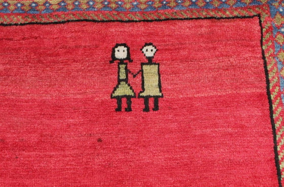 Image 1 of Original Persian carpet Gabbeh Ghashghai oriental carpet 133 cm x 84 cm old natural