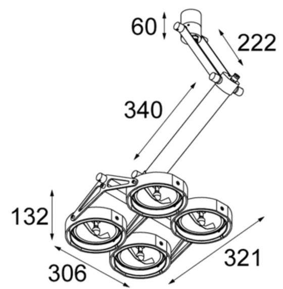 Image 1 of Modular Nomad 4x AR111 aluminium incl. base flange