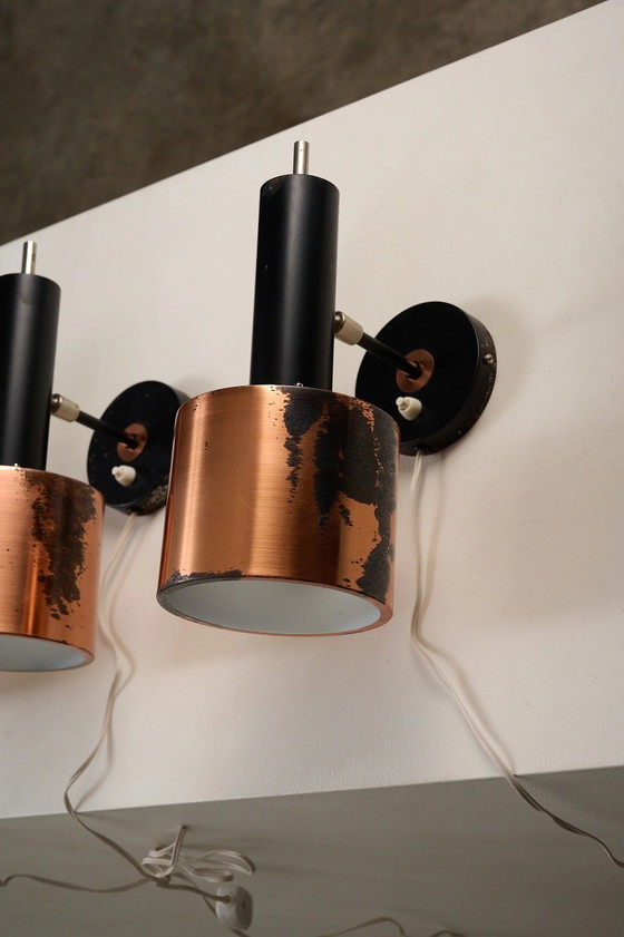 Copper and Black Metal Wall Sconce, Scandinavia – Wall lights, Scandinavian (photo 7 of 12)
