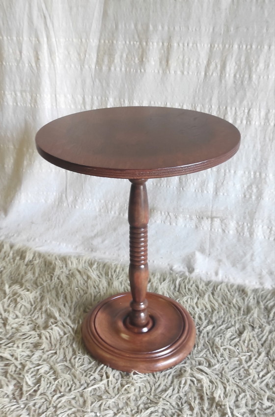 Image 1 of Guéridon Art-déco en bois massif - mid. XXeme