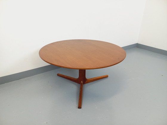 Image 1 of Table Basse Ronde Scandinave Danoise Vintage Bernhard Pedersen & Son en Teck des Années 60