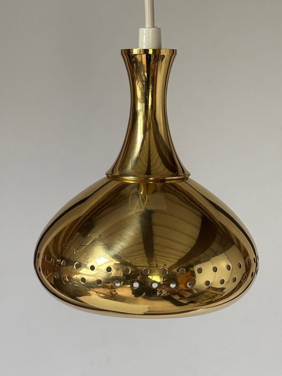Image 1 of Pair of brass lamps/pendant lights by Hans-Agne Jakobsson, Scandinavian style