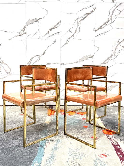 Set Di 4 Poltroncine Da Pranzo Hollywood Regency Anni 70 Modernariato