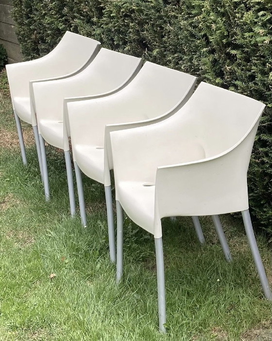 4x sillas Dr. No de Philippe Starck, Kartell, Sillas de comedor, Plástico, Aluminio, Crema (foto 3 de 5)