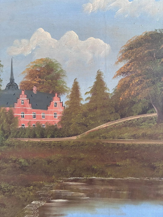 Image 1 of Peinture à l'huile originale d'époque, paysage signé, art champêtre, vers 1930