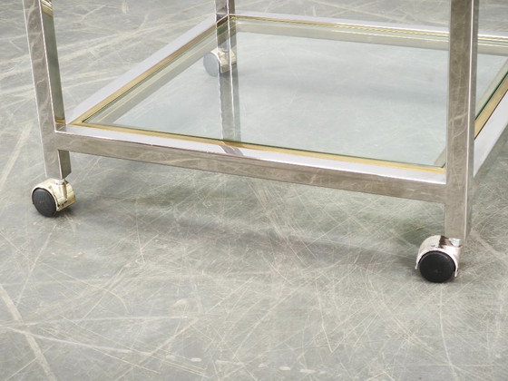 1970s Italian Chrome, Brass and Glass Nesting Tables, Set of Three – Side tables (photo 20 of 20)