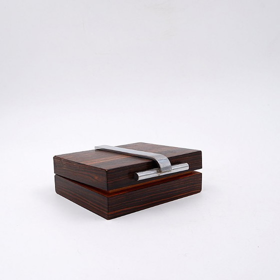 Image 1 of Boîte Art Déco en bois et métal attribuée à la Maison DESNY - années 1930