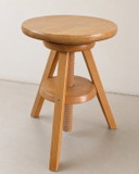 Vintage jaren 70 uitdraaibare kruk krukje massief hout 