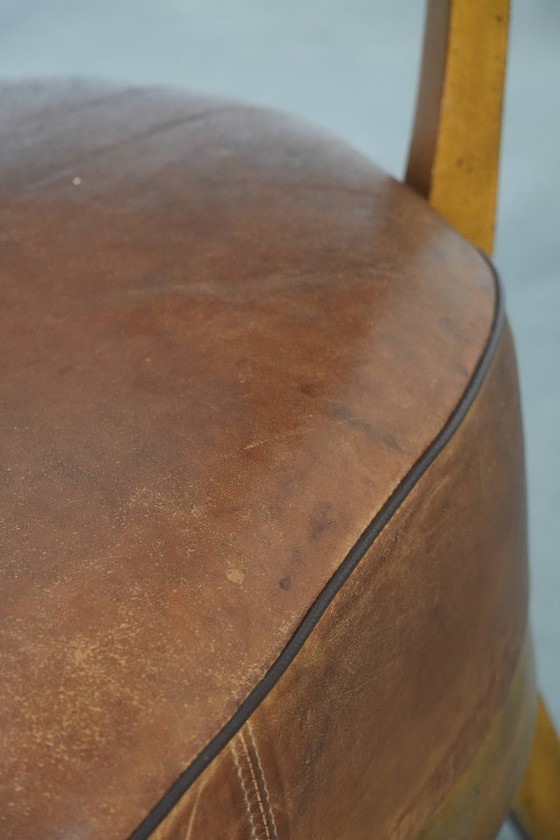 Image 1 of Vintage design armchair/cocktail chair made of sheepskin