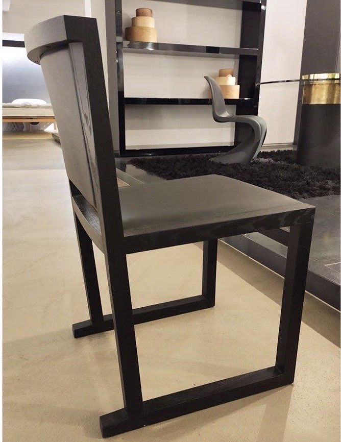 B&B Italia Maxalto Musa dining chairs brushed oak Kota Leather