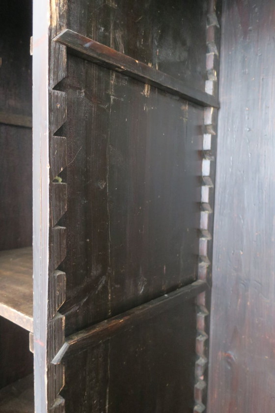 Image 1 of Antique Carved Oak Farmhouse Wardrobe, 1780
