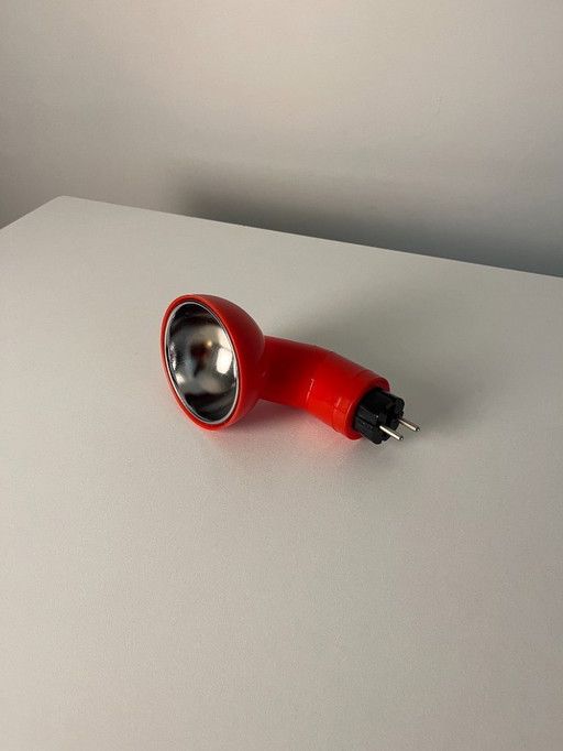 Rare Fully Red Vintage Plug Lamp 1980