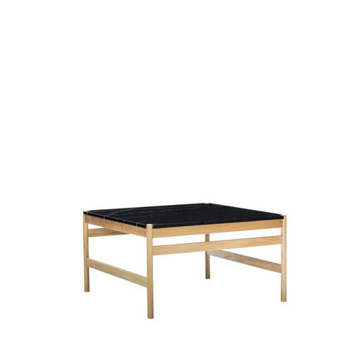 Hübsch Couchtisch - skandinavisches Design, schwarzer Marmor mit Eichenholz
