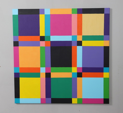 Lena László, Acrylic on canvas, 'Exactly 54 Geometric Forms'