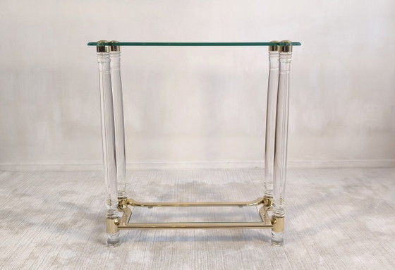 😍✨ Very Beautiful Vintage 80s Roméo Réga Console - Altuglas, Brass & Beveled Glass ✨😍 – Romeo Rega (photo 7 of 19)