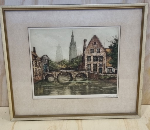Willem Van Riet etches Bruges
