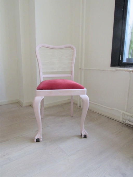 Sedia antica in legno in stile Chippendale vintage