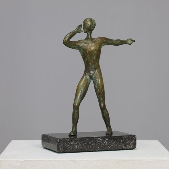 Bronze Sculpture "The Silent Herald" by E. van Daalen, 20th Century – Marble (photo 2 of 9)