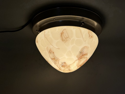 Lampada da soffitto vintage marmorizzata - eleganza in vetro e metallo