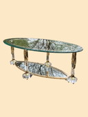 Hollywood Regency Salontafel | Italiaans, Verguld & Spiegel | ca. 1975)