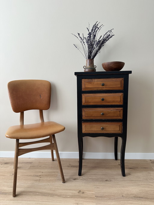 Commode noire et brune de style Louis XVI
