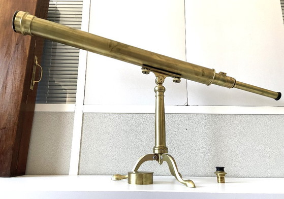 Ancienne Lunette Astronomique Télescope Longue-Vue Fin 1800 France Céleste – Sculptures, Brass (photo 14 of 19)