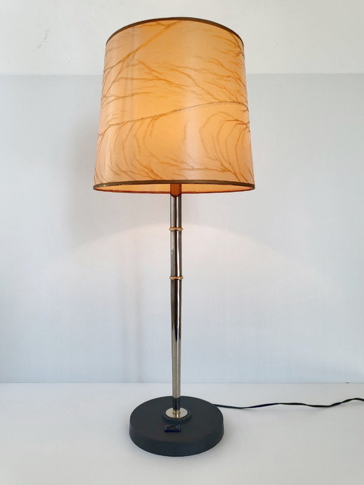Vintage Arlus House Table Lamp, 1950s, Brass & Steel, 1950s Rockabilly