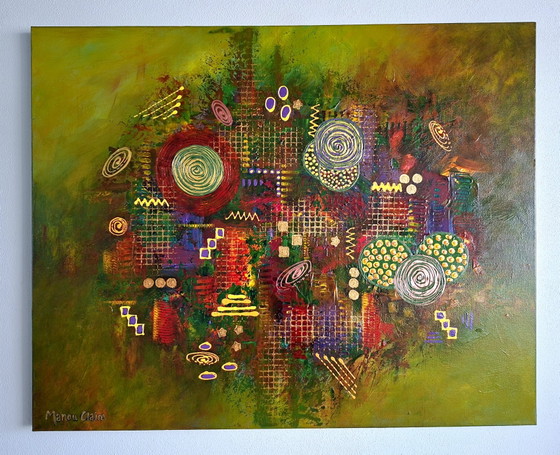 Manou Claire - Green Village – Gemälde & Zeichnungen, Wood, Canvas (photo 2 of 7)
