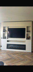 Luxury cinewall 245 cm wide with electric fireplace & TV niche