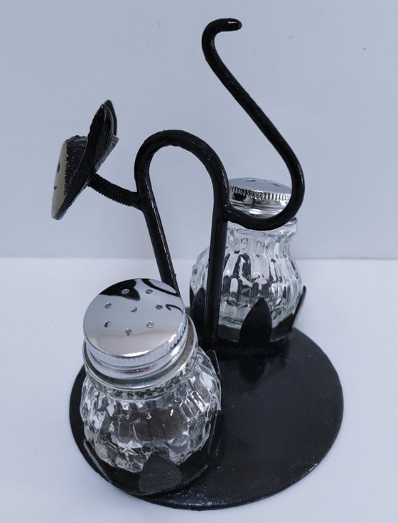 Image 1 of Set di saliera e pepiera a forma di gatto degli anni '60